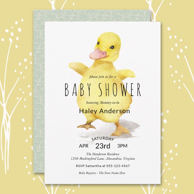 Cute Baby Duckling Baby Shower Invitation (Creator Uploaded)