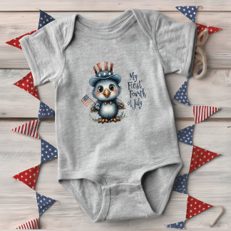 Cute Baby Eagle Fourth of July Bodysuit