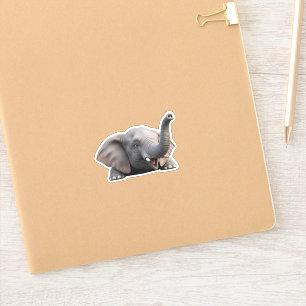 Cute Baby Elephant 3D Cartoon Sticker - Happy Litt
