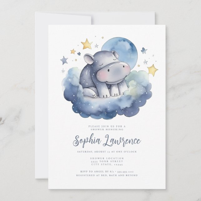 Cute Baby Elephant Baby Shower Invitation (Front)