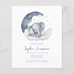 Cute Baby Elephant Baby Shower Invitation