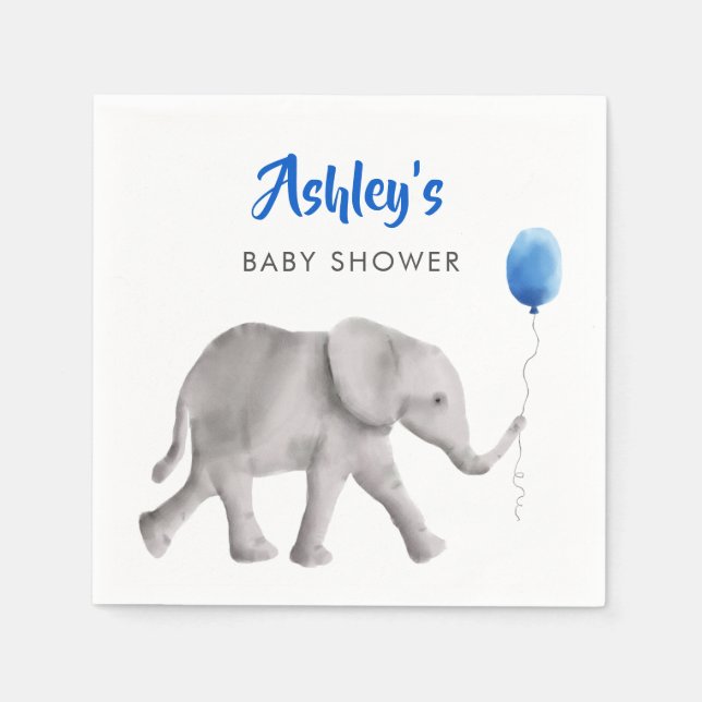 Cute Baby Elephant Baby Shower Napkins (Front)