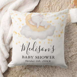 Cute Baby Elephant Baby Shower Party Cushion