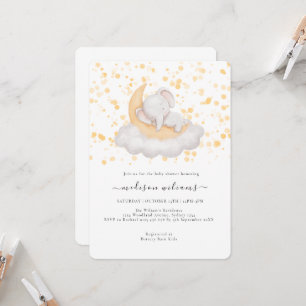 Cute Baby Elephant Baby Shower Party Invitation