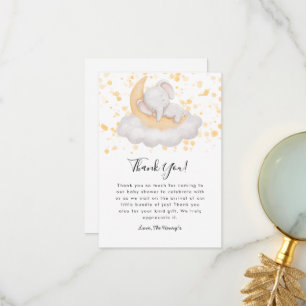 Cute Baby Elephant Baby Shower Party Thank You Card
