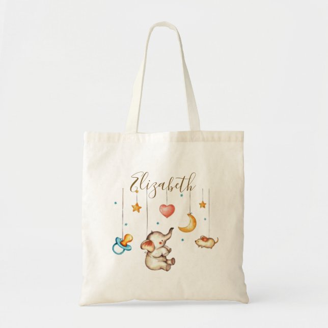Cute baby Elephant baby  Tote Bag (Front)