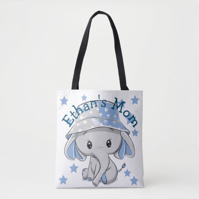 Cute Baby Elephant Boy  Tote Bag (Front)