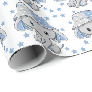Cute Baby Elephant Boy  Wrapping Paper