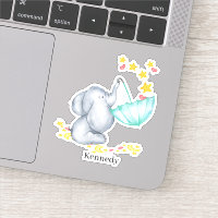 Cute Baby Elephant Catching Falling Stars Vinyl