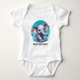 Cute baby elephant customisable boys bodysuit