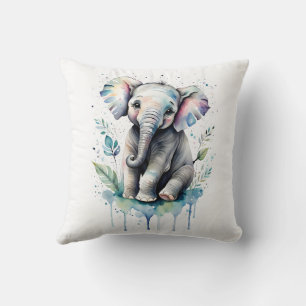 Cute Baby Elephant Decorative Pillow