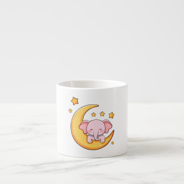 Cute baby elephant  espresso cup (Front)