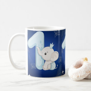 Cute Baby Elephant First Birthday Coffee Mug