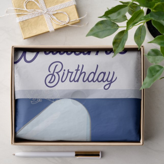 Cute Baby Elephant First Birthday Tissue Paper (Gift)