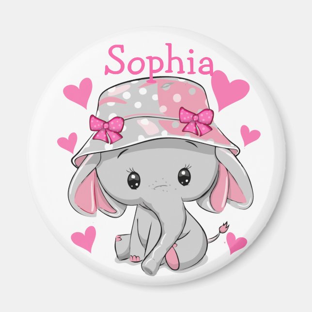 Cute Baby Elephant Girl  Magnet (Front)