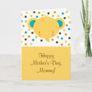 Cute Baby Elephant Happy Mother's Day Card