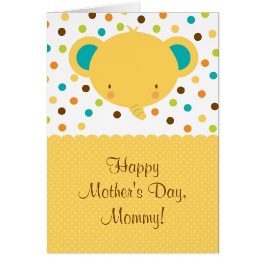 Cute Baby Elephant Happy Mother's Day Card