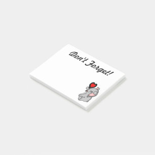 Cute Baby Elephant Holding a Heart Post-it Notes
