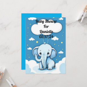 Cute Baby Elephant Invitation