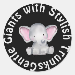 Cute baby elephant kids sticker