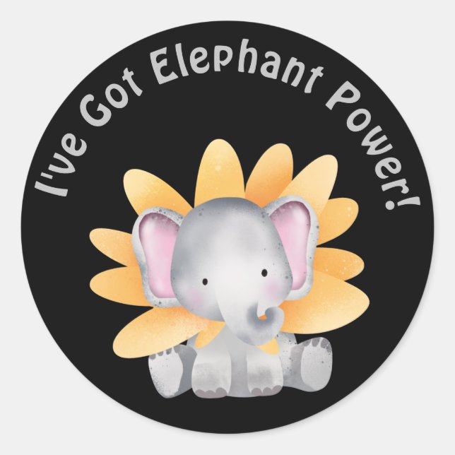 "Cute baby elephant kids stickers (Front)