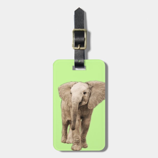 Cute Baby Elephant Luggage Tag (Front Vertical)