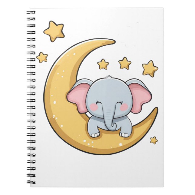 Cute baby elephant notebook (Front)