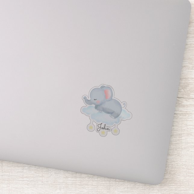 Cute Baby Elephant On Cloud (Detail)