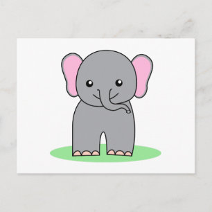Cute baby elephant postcard