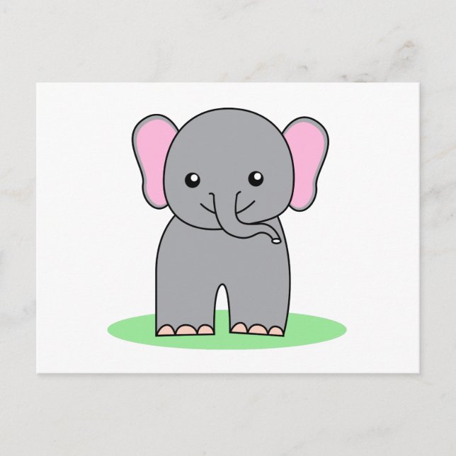 Cute baby elephant postcard (Front)