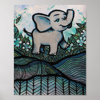 Cute Baby Elephant                                 Poster