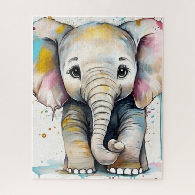 Cute baby elephant Puzzle (Vertical)