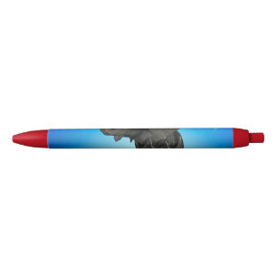 Cute baby elephant red ink pen