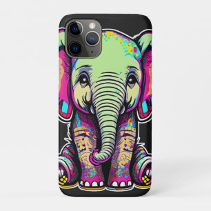 Cute Baby Elephant sitting digital illustration iPhone 11 Pro Case