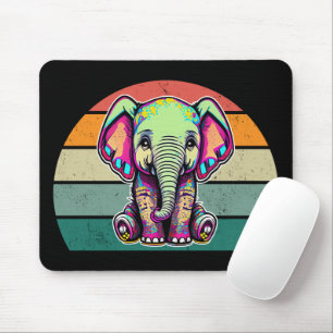 Cute Baby Elephant sitting digital illustration Mouse Mat
