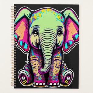 Cute Baby Elephant sitting digital illustration Planner