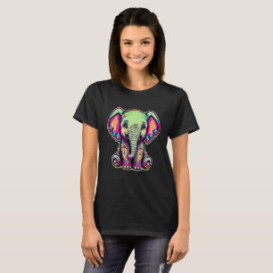 Cute Baby Elephant sitting digital illustration T-Shirt