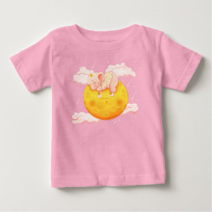 Cute Baby Elephant Sleeping On the Moon T-Shirt