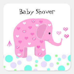 Cute Baby Elephant Thank You Square Sticker