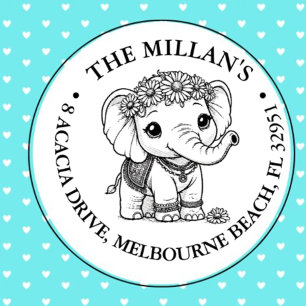 Cute Baby Elephant  theme Self-inking Stamp