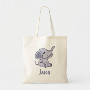 Cute baby elephant tote bag