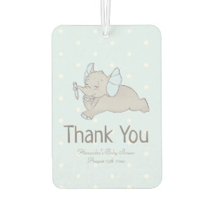 Cute baby elephant with blue pencil car air freshener