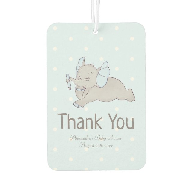 Cute baby elephant with blue pencil car air freshener (Back)