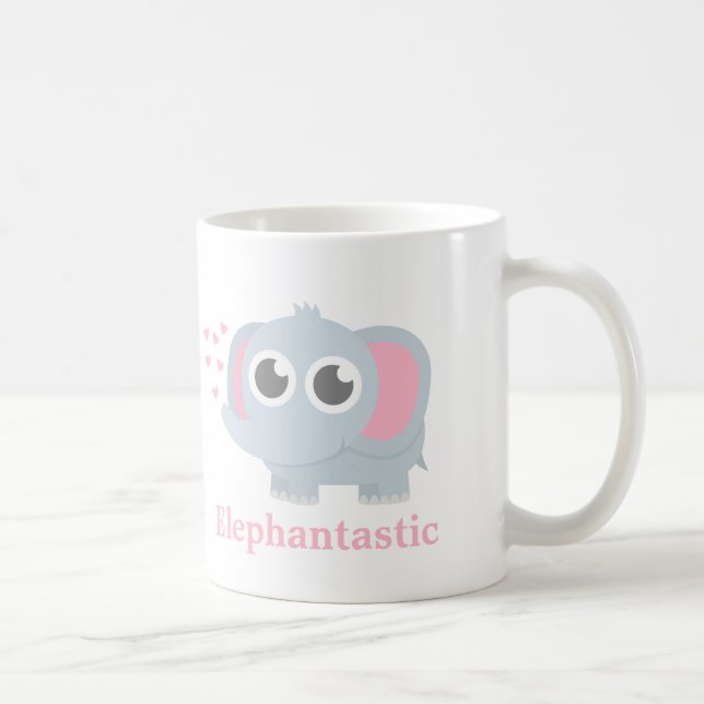 Cute Baby Elephant With Love For Girls Coffee Mug (Right)