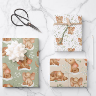 Cute Baby Elephant  Wrapping Paper Sheet