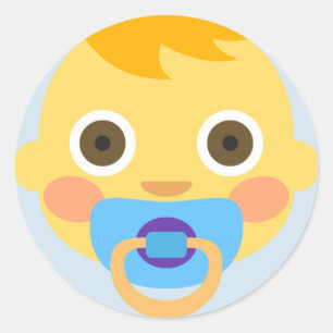 Cute Baby Emoji Classic Round Sticker