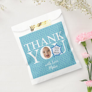 Cute baby face 1st birthday part Blue Stars Favour Bags