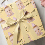 Cute Baby Face Birthday  |  Personalised Photo Wrapping Paper<br><div class="desc">Wrap your birthday gifts with love and laughter using this adorable personalised baby face wrapping paper! Featuring a repeating photo design of your baby's sweet face and playful birthday text, this custom gift wrap adds a heartfelt and fun touch to any celebration. It's perfect for 1st birthdays, cake smash parties,...</div>