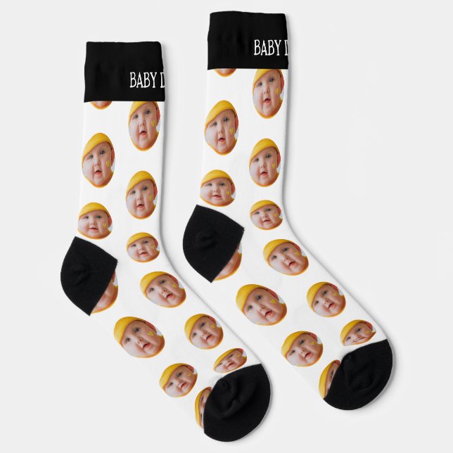 Cute Baby Face Personalised Photo Socks (Right)