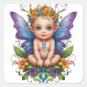 Cute Baby Fairy Square Sticker